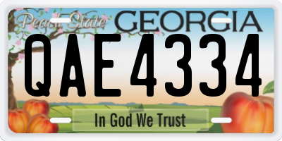 GA license plate QAE4334