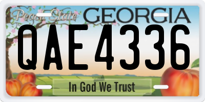 GA license plate QAE4336