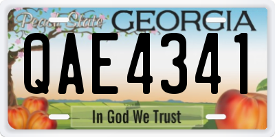GA license plate QAE4341
