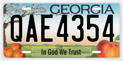 GA license plate QAE4354