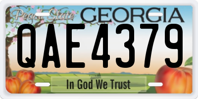 GA license plate QAE4379