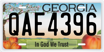 GA license plate QAE4396