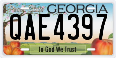 GA license plate QAE4397