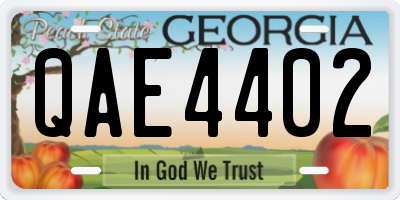 GA license plate QAE4402