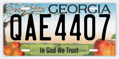 GA license plate QAE4407