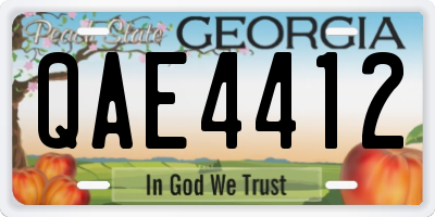 GA license plate QAE4412