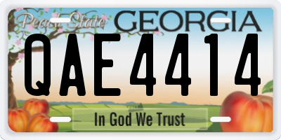 GA license plate QAE4414