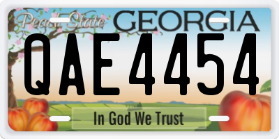 GA license plate QAE4454