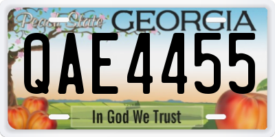 GA license plate QAE4455