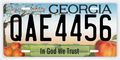 GA license plate QAE4456