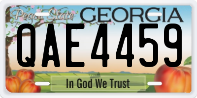 GA license plate QAE4459