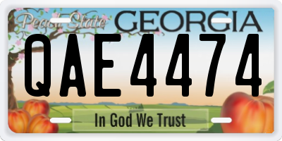 GA license plate QAE4474