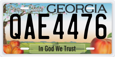 GA license plate QAE4476