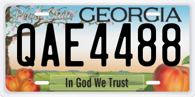 GA license plate QAE4488