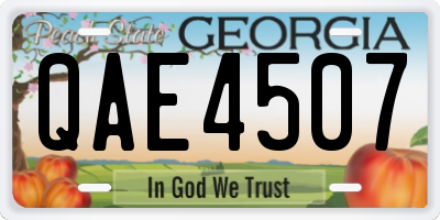 GA license plate QAE4507