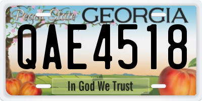 GA license plate QAE4518