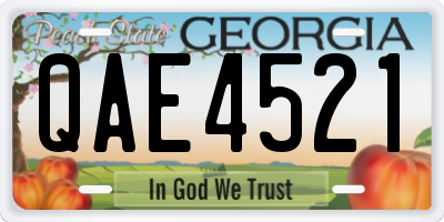 GA license plate QAE4521