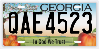 GA license plate QAE4523