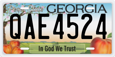 GA license plate QAE4524