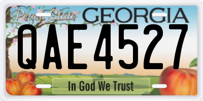 GA license plate QAE4527