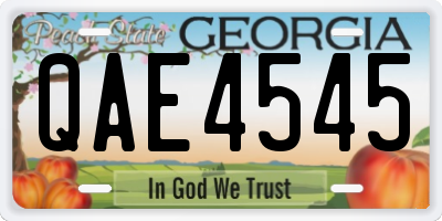 GA license plate QAE4545