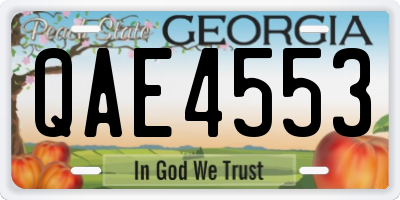 GA license plate QAE4553