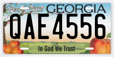 GA license plate QAE4556