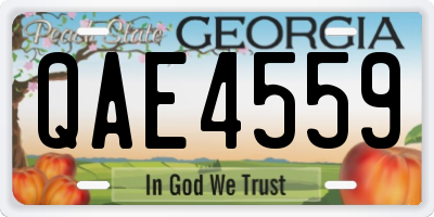 GA license plate QAE4559