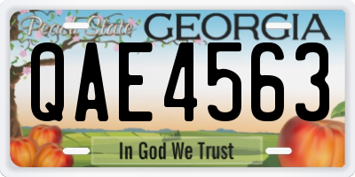GA license plate QAE4563