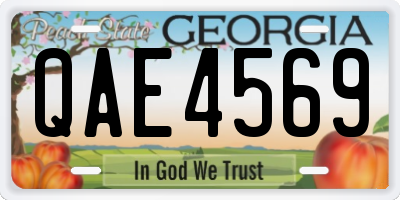 GA license plate QAE4569