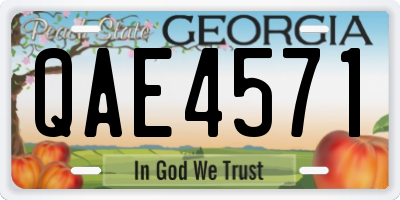 GA license plate QAE4571