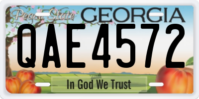 GA license plate QAE4572