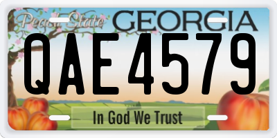 GA license plate QAE4579