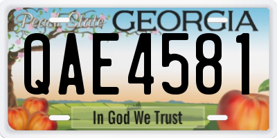 GA license plate QAE4581