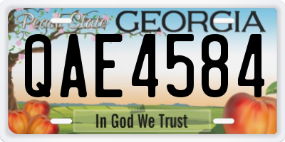 GA license plate QAE4584