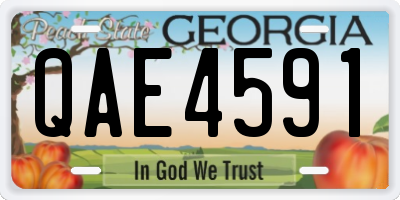 GA license plate QAE4591
