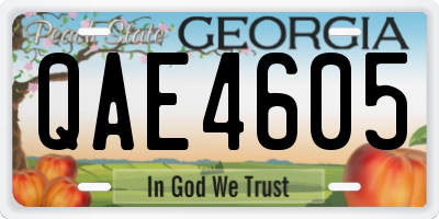 GA license plate QAE4605