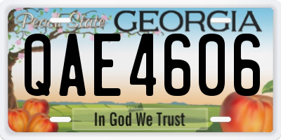 GA license plate QAE4606