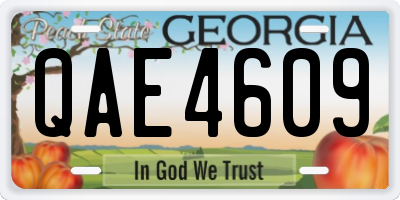 GA license plate QAE4609