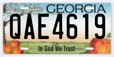 GA license plate QAE4619