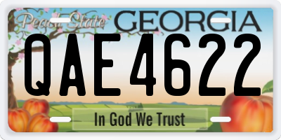 GA license plate QAE4622