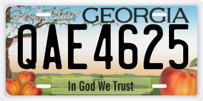 GA license plate QAE4625