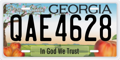 GA license plate QAE4628