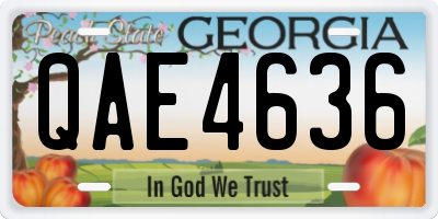 GA license plate QAE4636