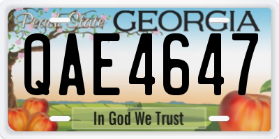 GA license plate QAE4647