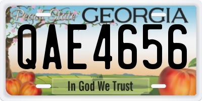 GA license plate QAE4656