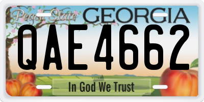 GA license plate QAE4662