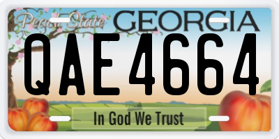 GA license plate QAE4664