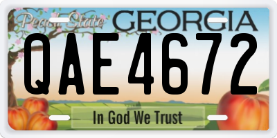 GA license plate QAE4672