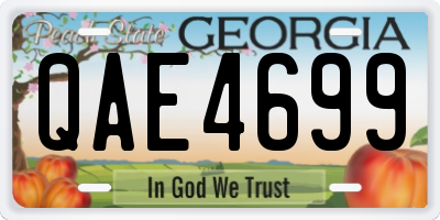 GA license plate QAE4699